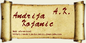 Andrija Kojanić vizit kartica